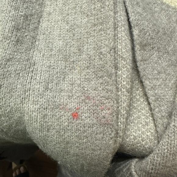 Dreamers Open Front Long Cardigan Sweater Womens Size Medium Gray Star Print - Picture 8 of 8